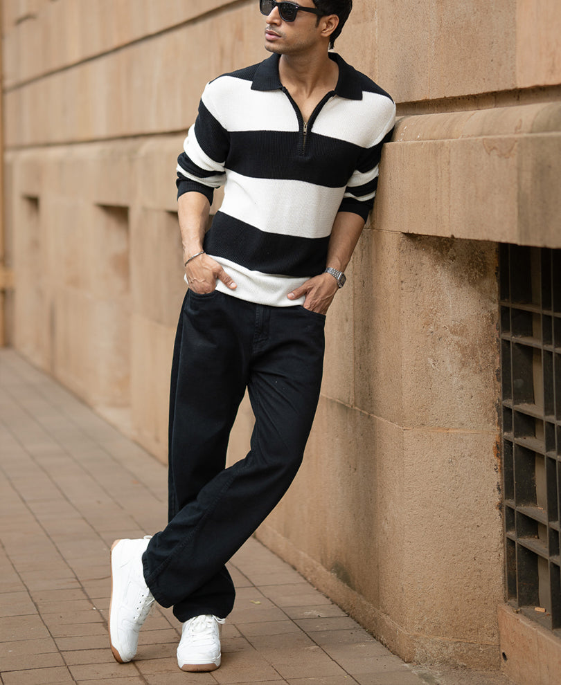Black And White Striped T-Shirt