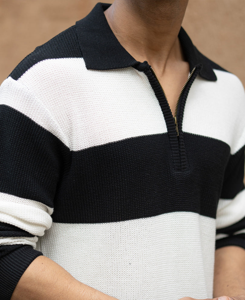 Black And White Striped T-Shirt