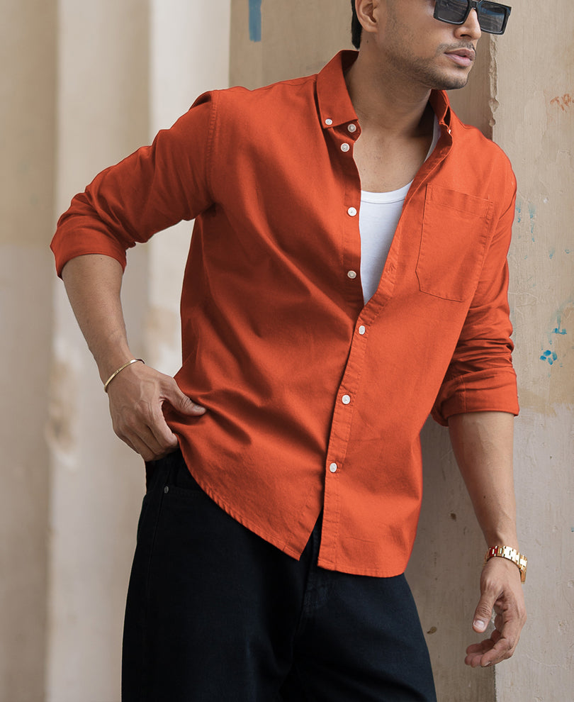 Rust Lightweight Oxford Shirt