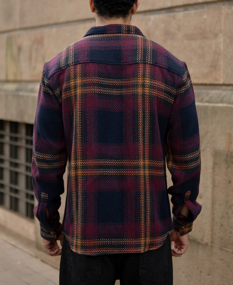 Multicolour Structured Checked Full Sleeves Shirt