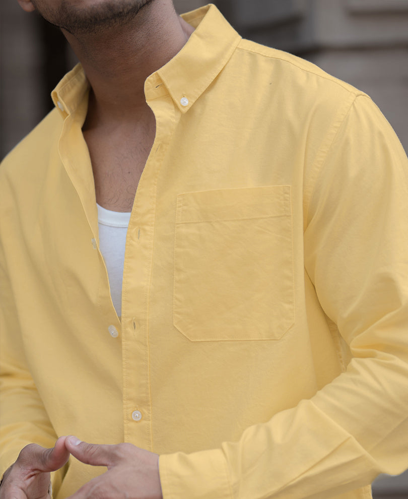Yellow Cotton Oxford Shirt