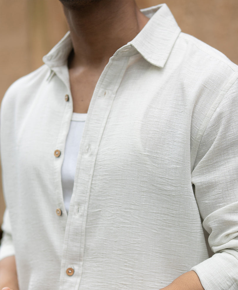 Cream Lightweight Structured Shirt