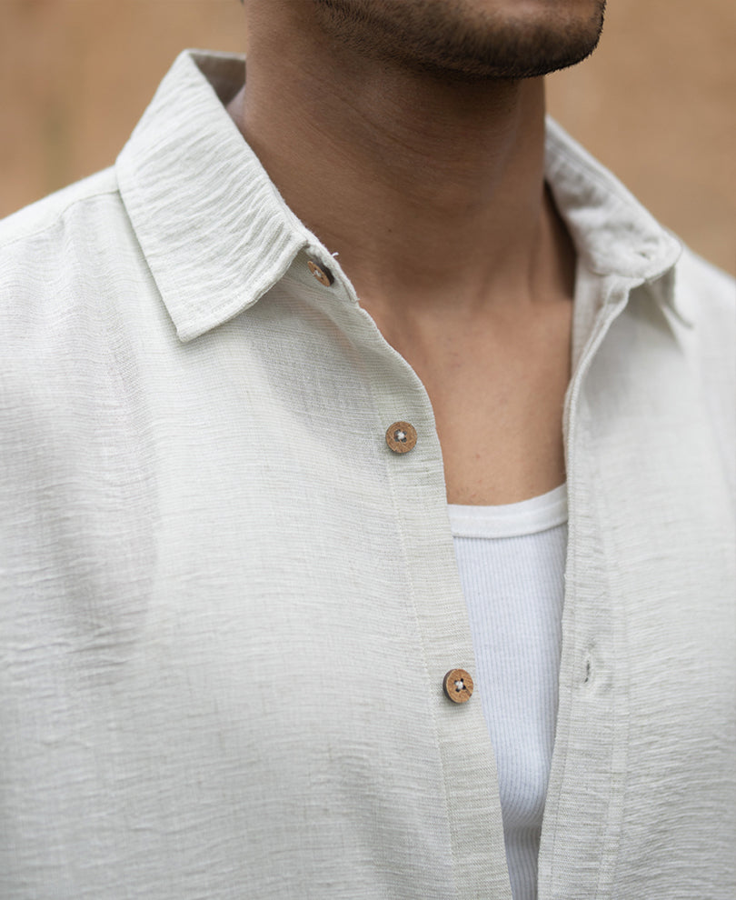 Cream Lightweight Structured Shirt