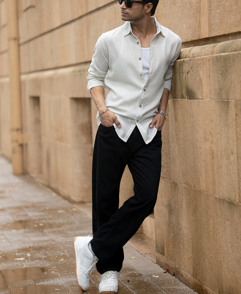 Cream Lightweight Structured Shirt