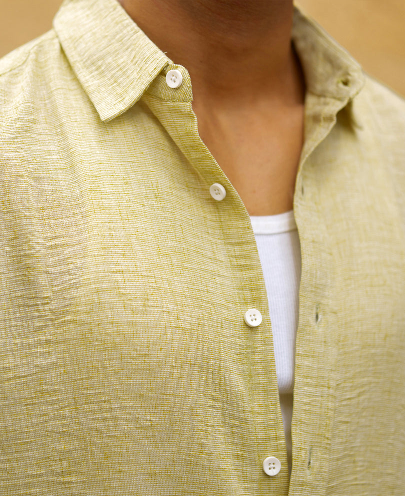 Pale Yellow Lightweight Structured Shirt