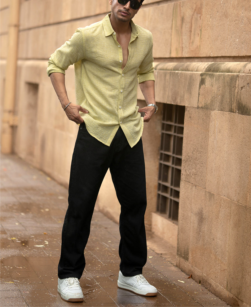 Pale Yellow Lightweight Structured Shirt