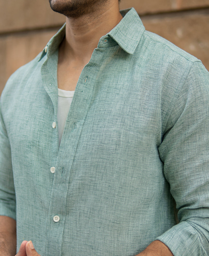 Green Structured Lightweight Shirt