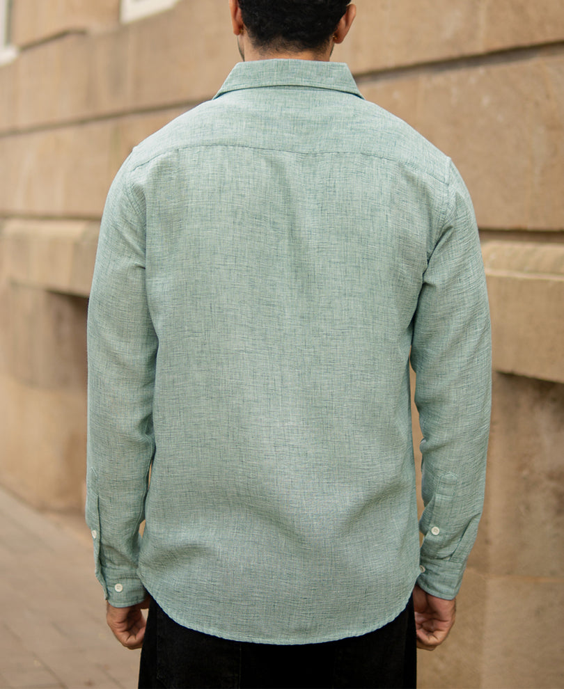 Green Structured Lightweight Shirt
