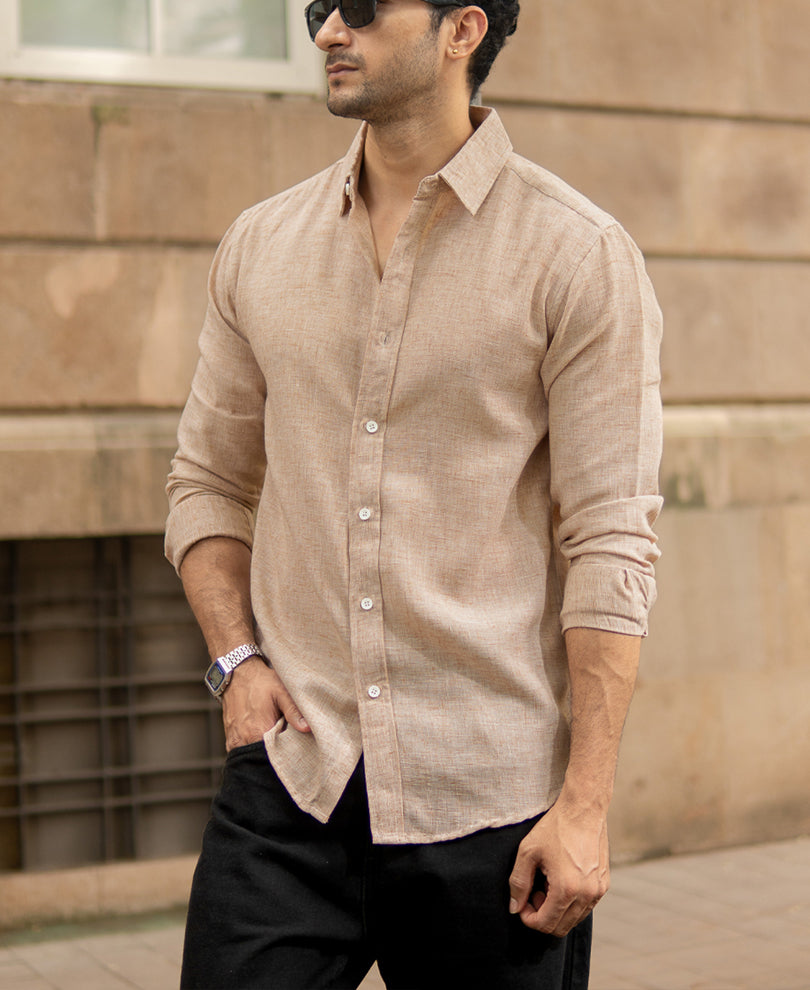 Tan Lightweight Structured Shirt