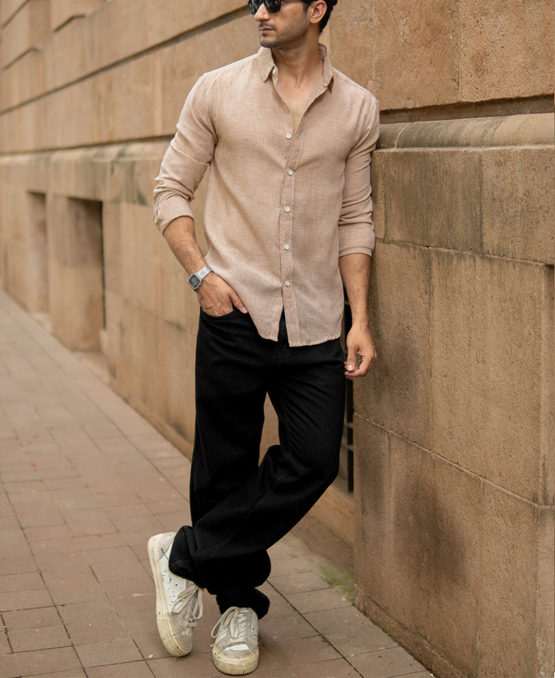 Tan Lightweight Structured Shirt