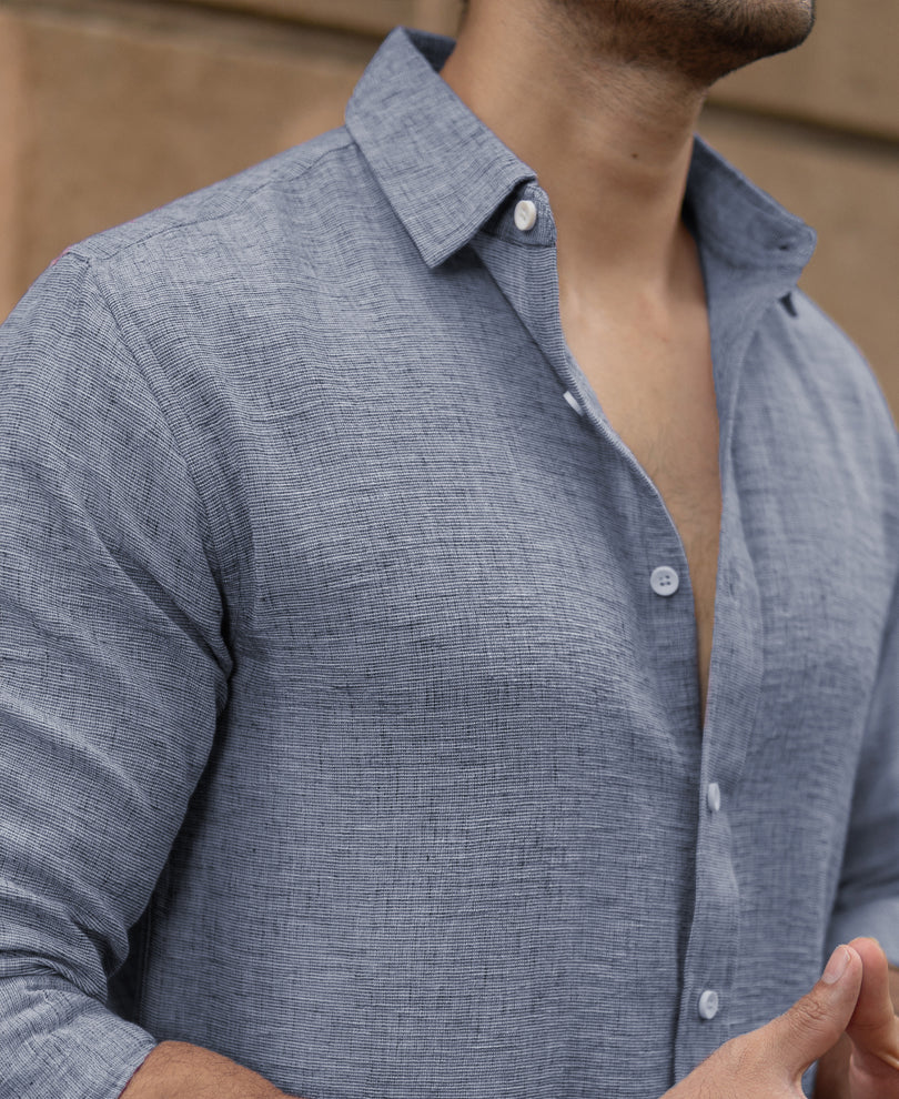 Blue Lightweight Structured Shirt