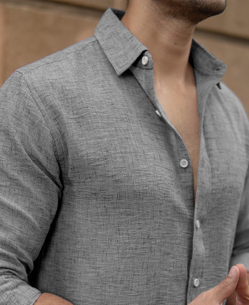 Grey Lightweight Structured Shirt