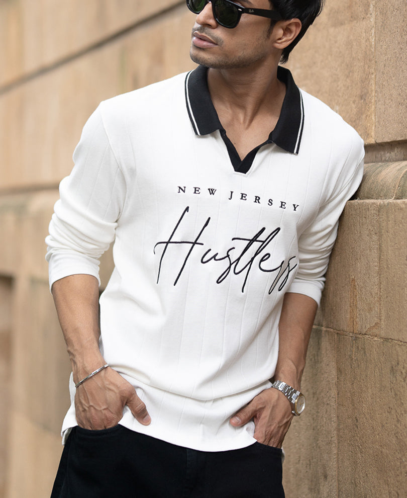 Off-White Embroidered Hustler Knit T-Shirt