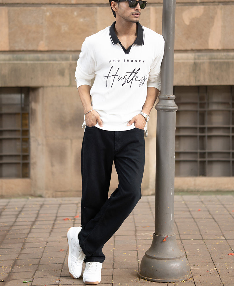 Off-White Embroidered Hustler Knit T-Shirt