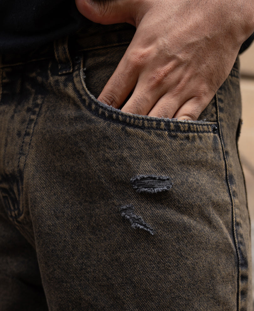 Tinted Black Distress Jeans