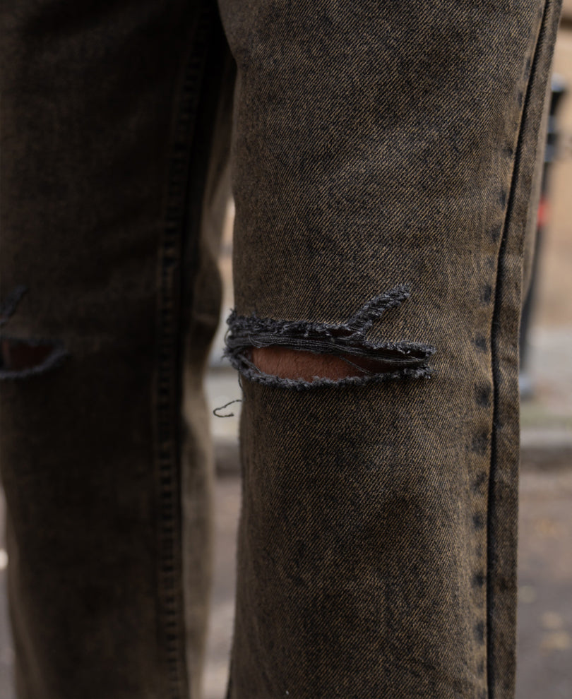 Tinted Black Distress Jeans