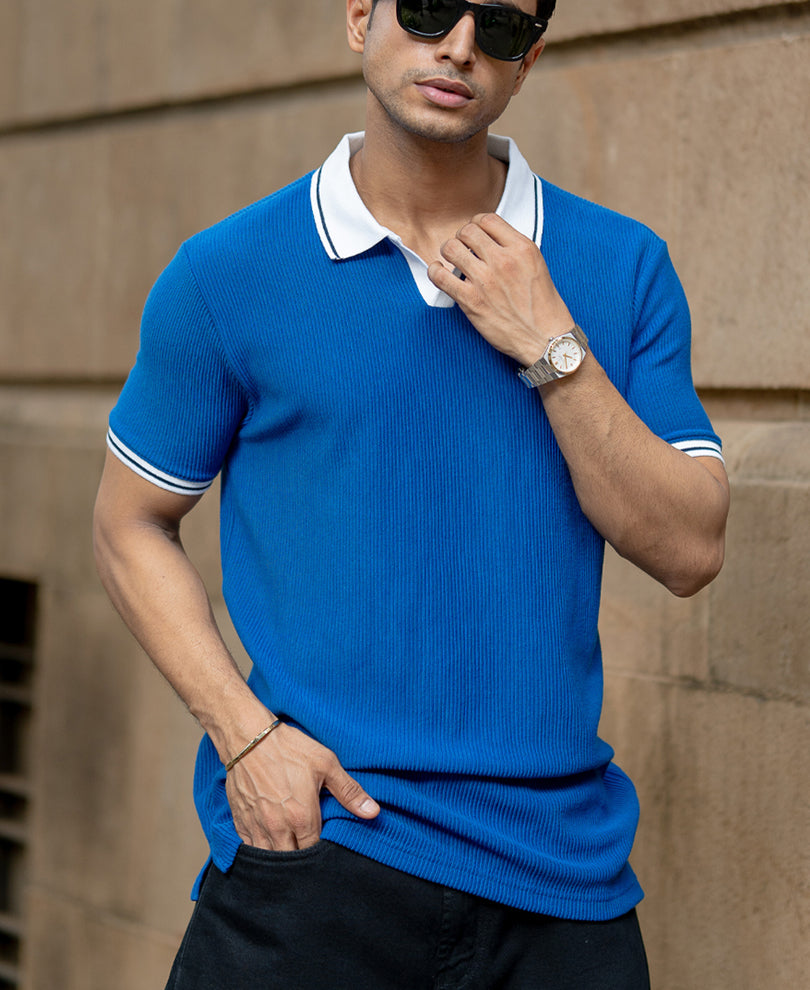 Royal Contrast Collar Polo T-Shirt