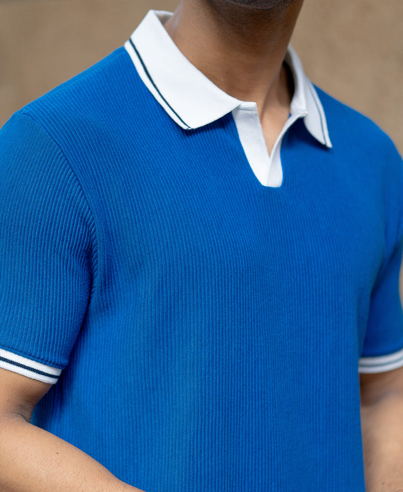 Royal Contrast Collar Polo T-Shirt