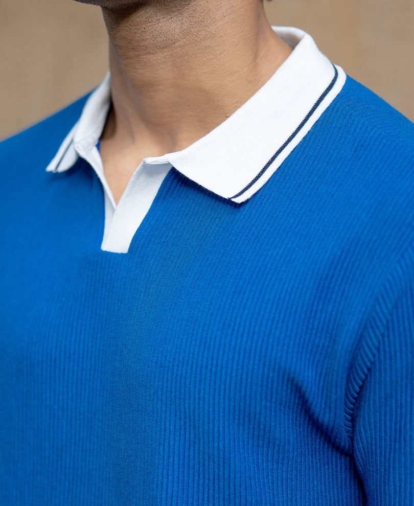 Royal Contrast Collar Polo T-Shirt