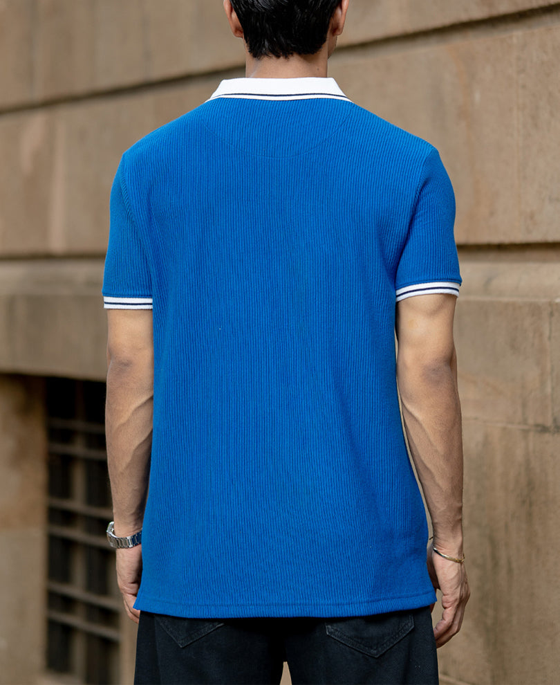 Royal Contrast Collar Polo T-Shirt