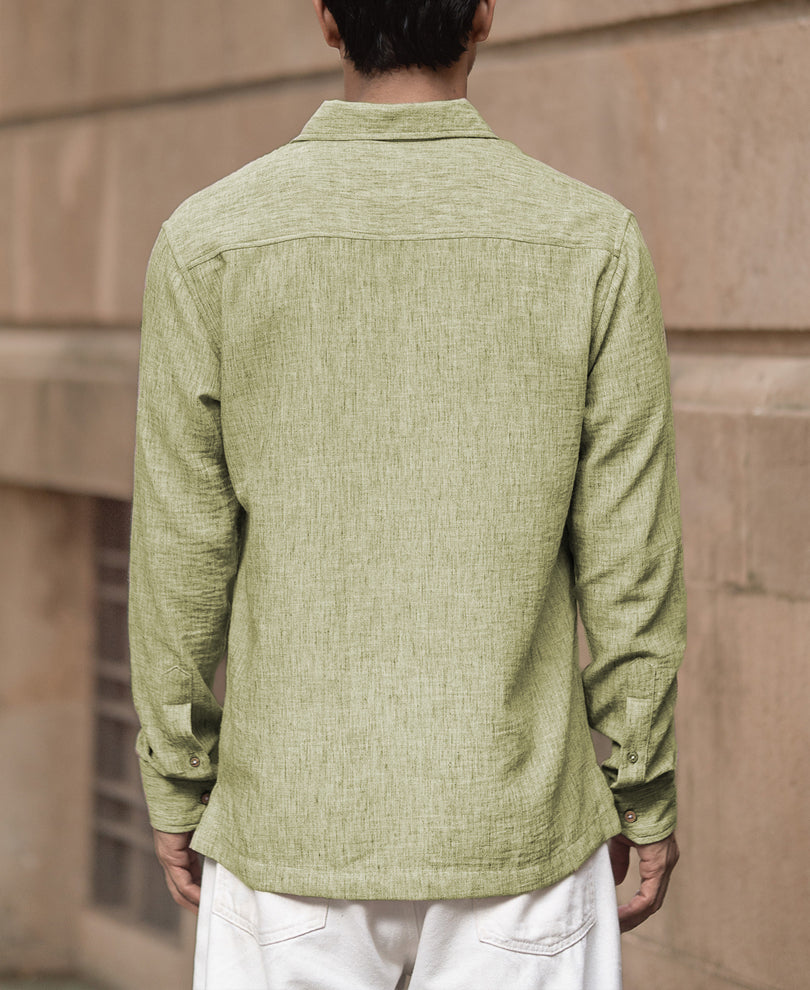 Green Slub Kurta Shirt