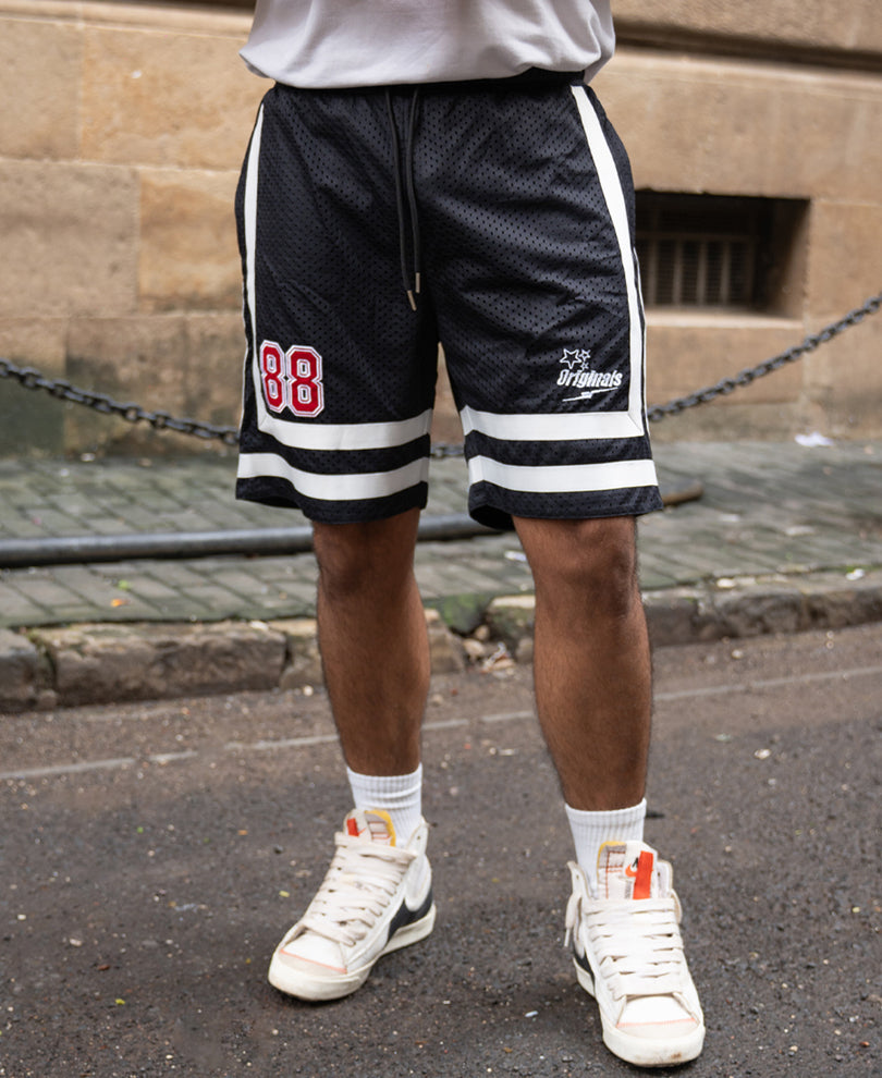 Black Mesh Shorts
