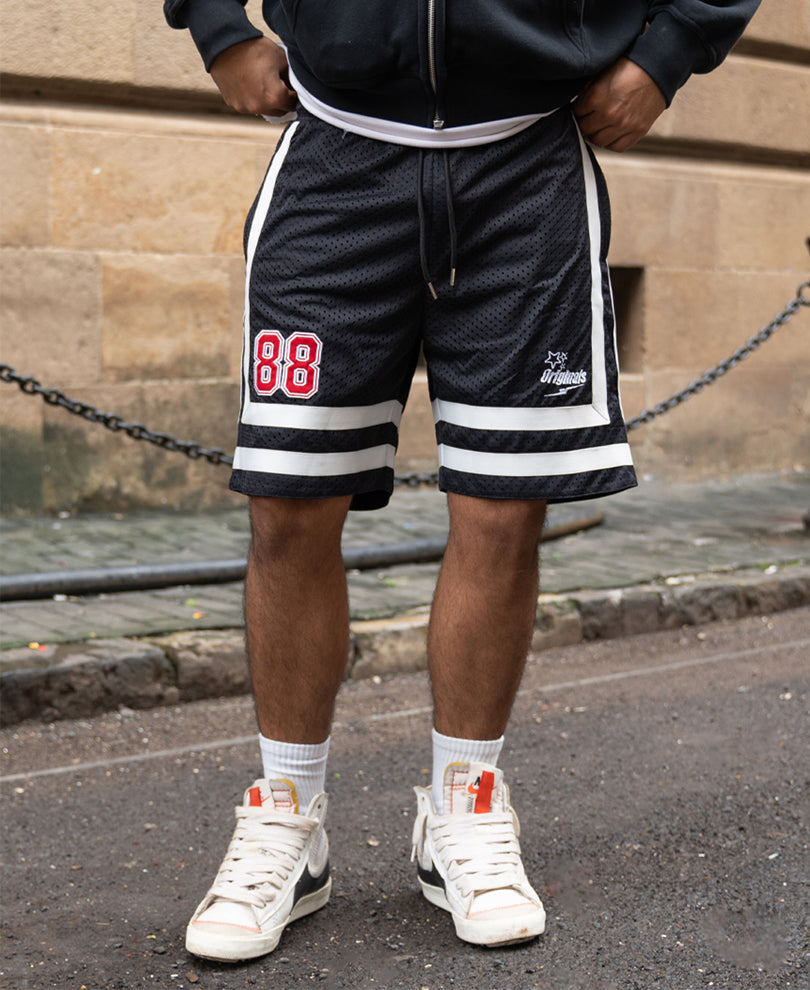 Black Mesh Shorts