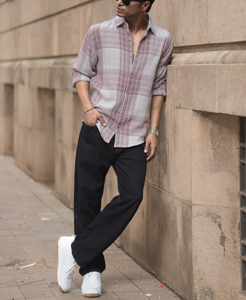Multicolour Structured Checked Shirt