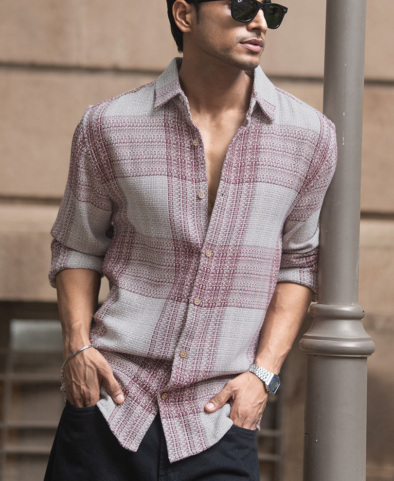 Multicolour Structured Checked Shirt