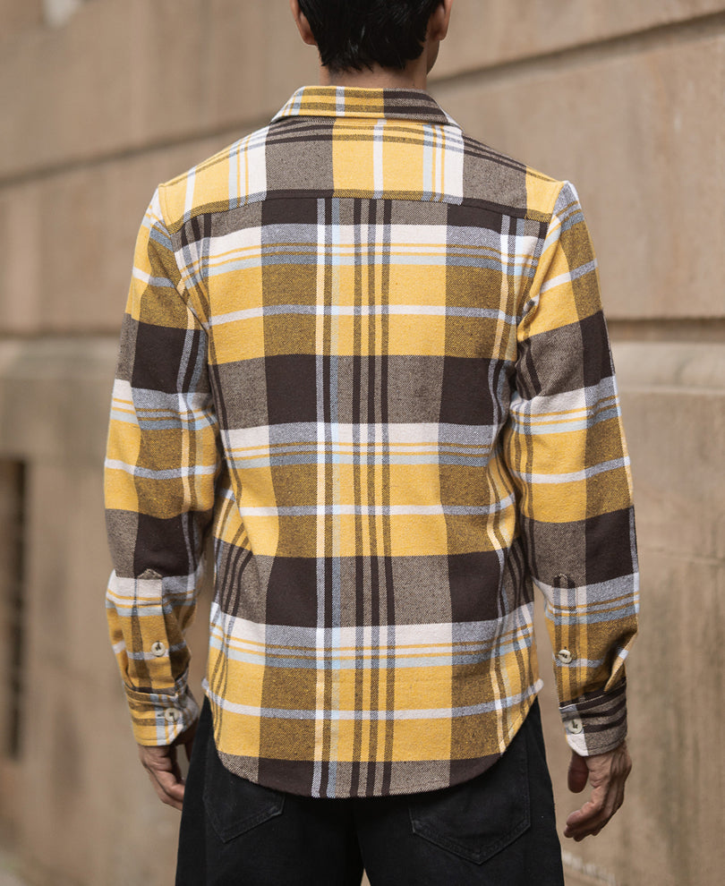 Mustard Checks Shirt With Pockets