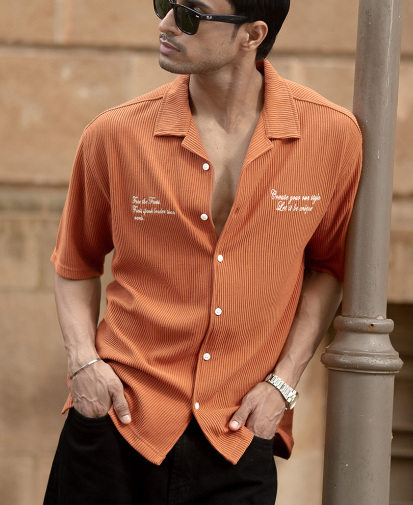 Russet Embroidered Shirt
