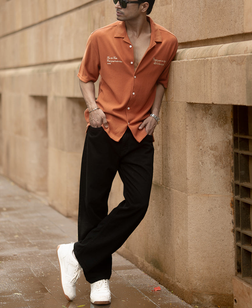 Russet Embroidered Shirt