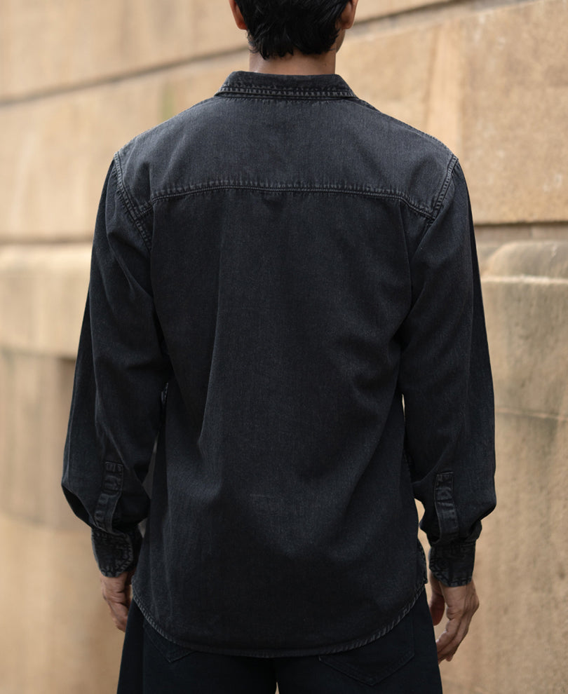 Charcoal Washed Denim Shirt