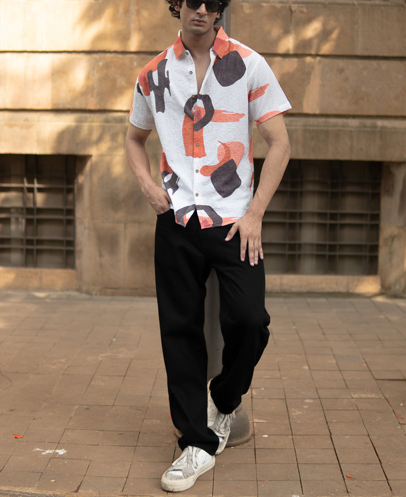 Multicolour Structured Print Shirt