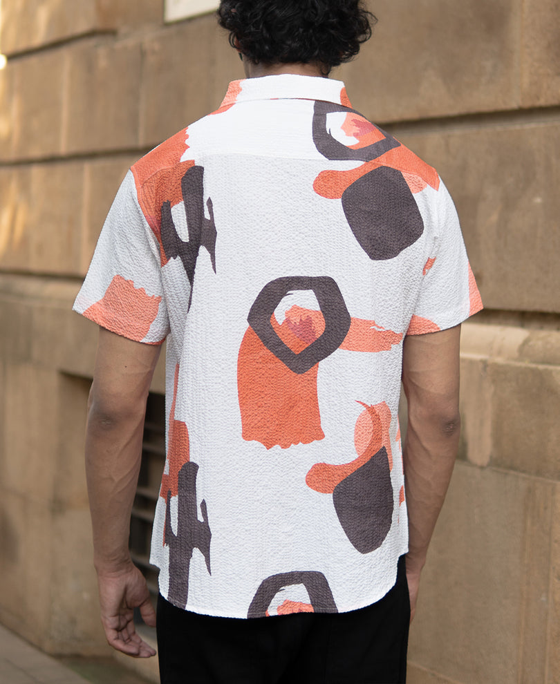 Multicolour Structured Print Shirt