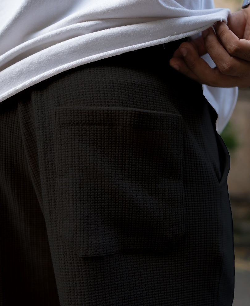 Black Structured Regular Fit Trackpant