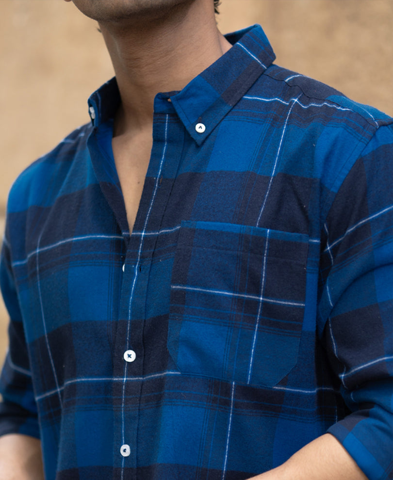Blue Checked Button Down Shirt