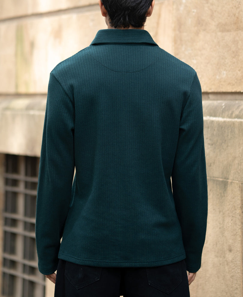 Pine Structured Zipper T-Shirt