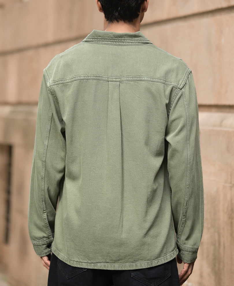 Olive Denim Overshirt