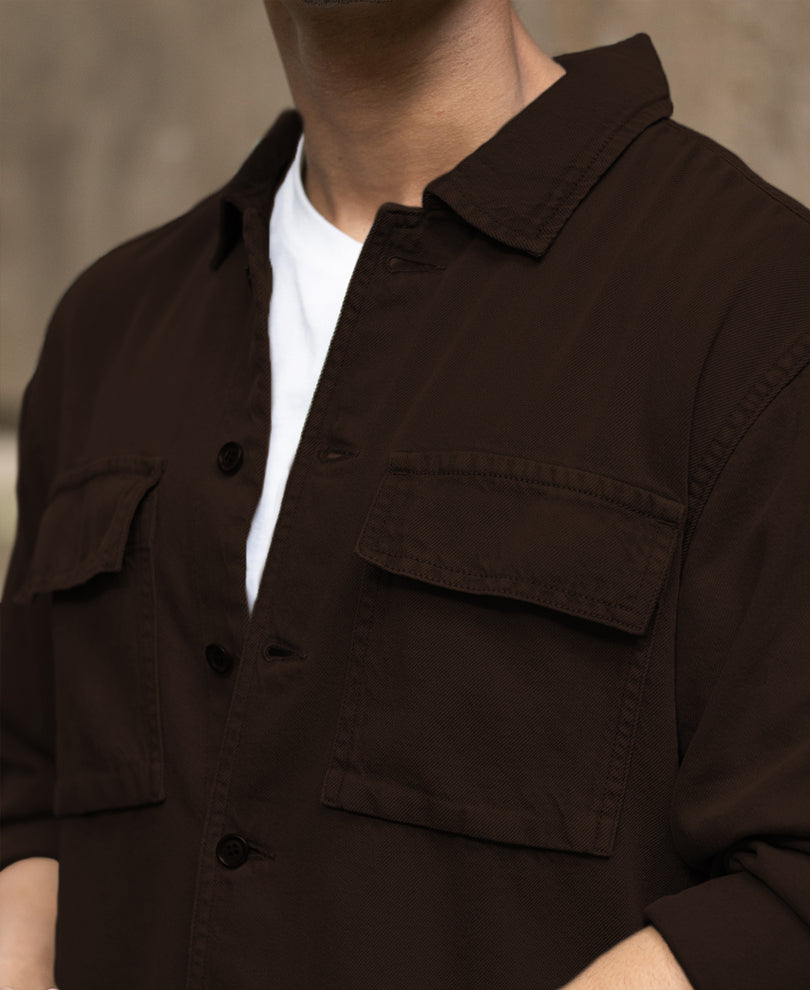 Dark Brown Denim Overshirt