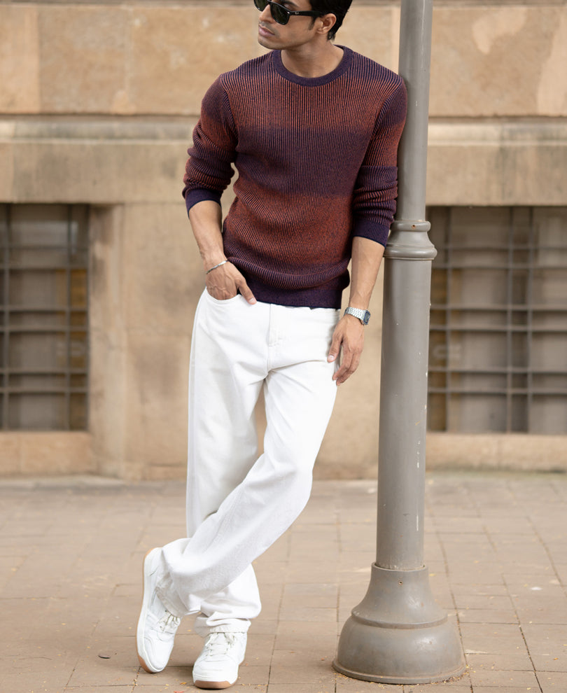 Multicolour Knitted Cotton Sweatshirt