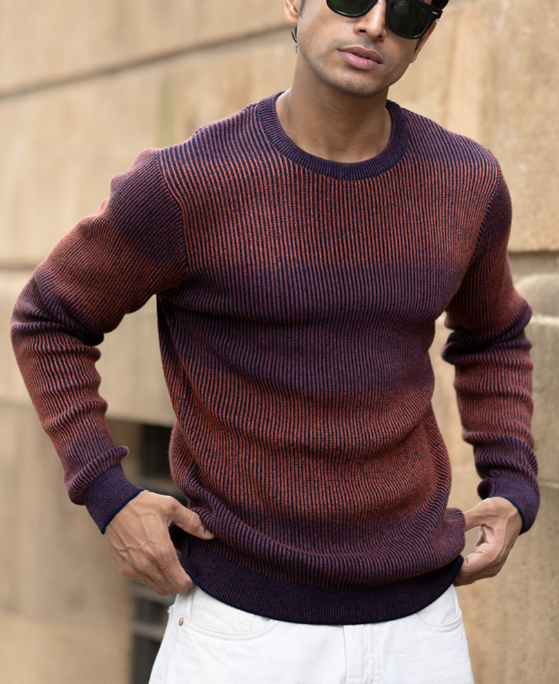 Multicolour Knitted Cotton Sweatshirt
