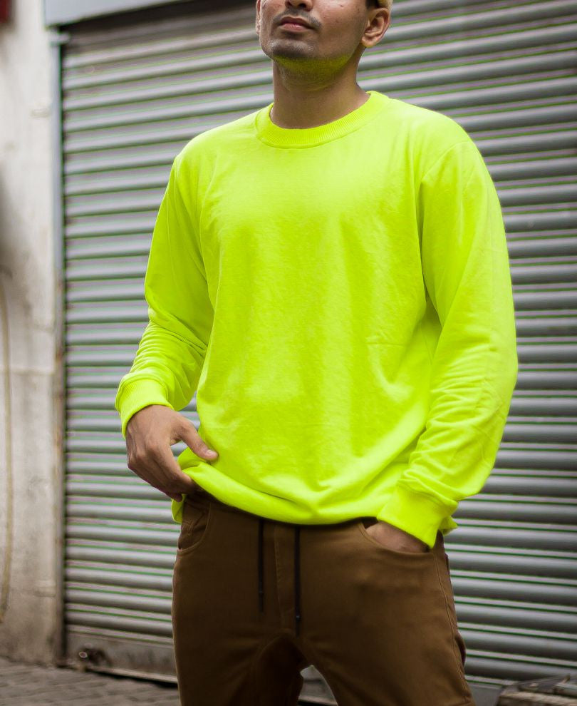 Neon Green Full Sleeves T Shirt