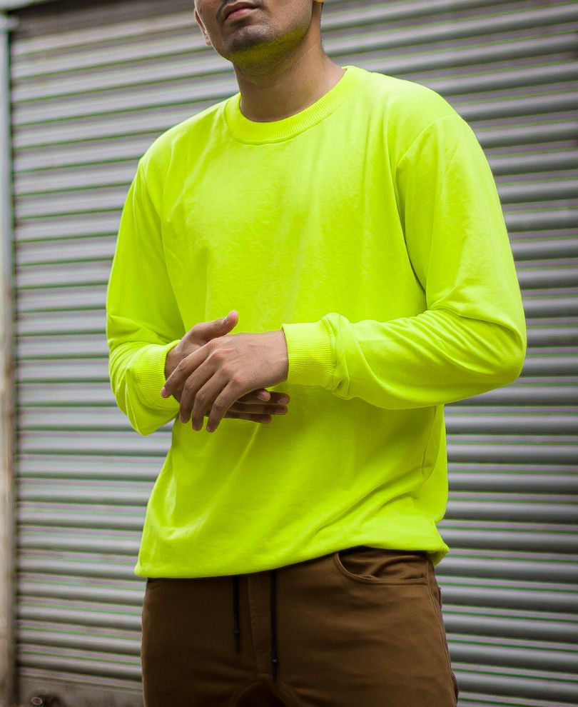Neon Green Full Sleeves T Shirt