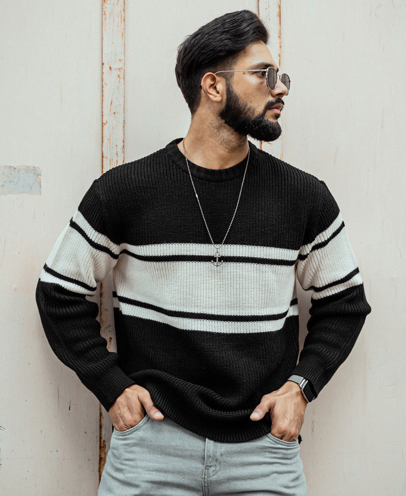 Black With White Panel Sweatshirt