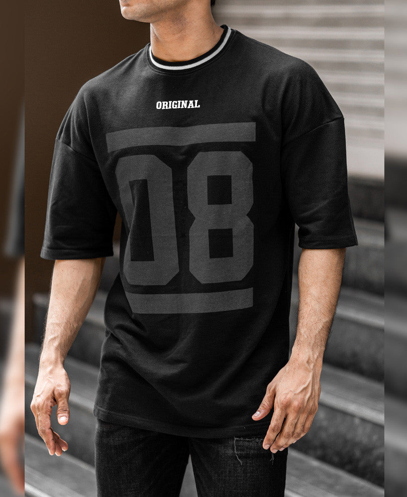 Black 08 Original Oversize Drop Shoulder T Shirt