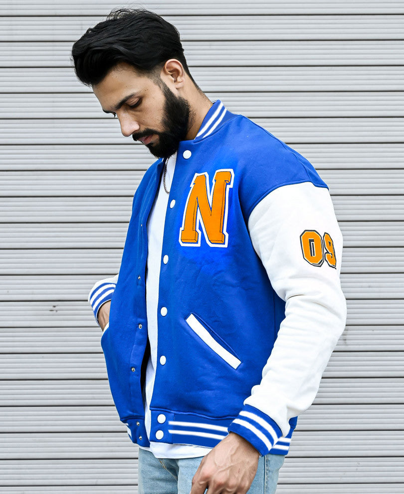 Royal Blue Varsity Oversize Jacket