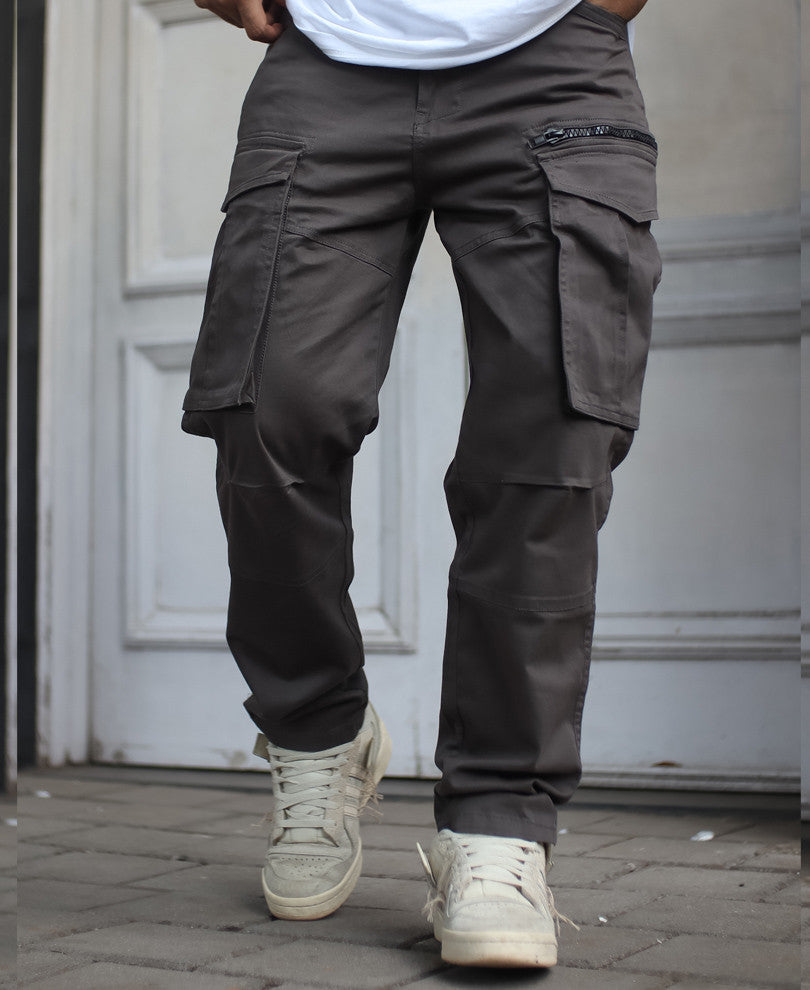 Dark Grey Regular Fit Cargo Pant