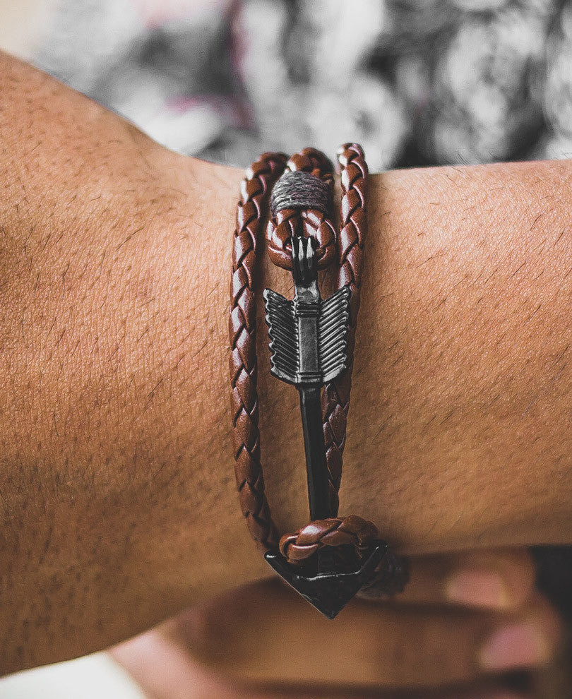 Brown Shining Braided Design Bracelet