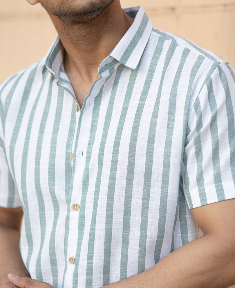 Sage Nautical Stripe Shirt